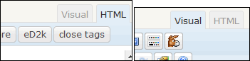 Buttons for HTML (Quicktags) and TinyMCE editors